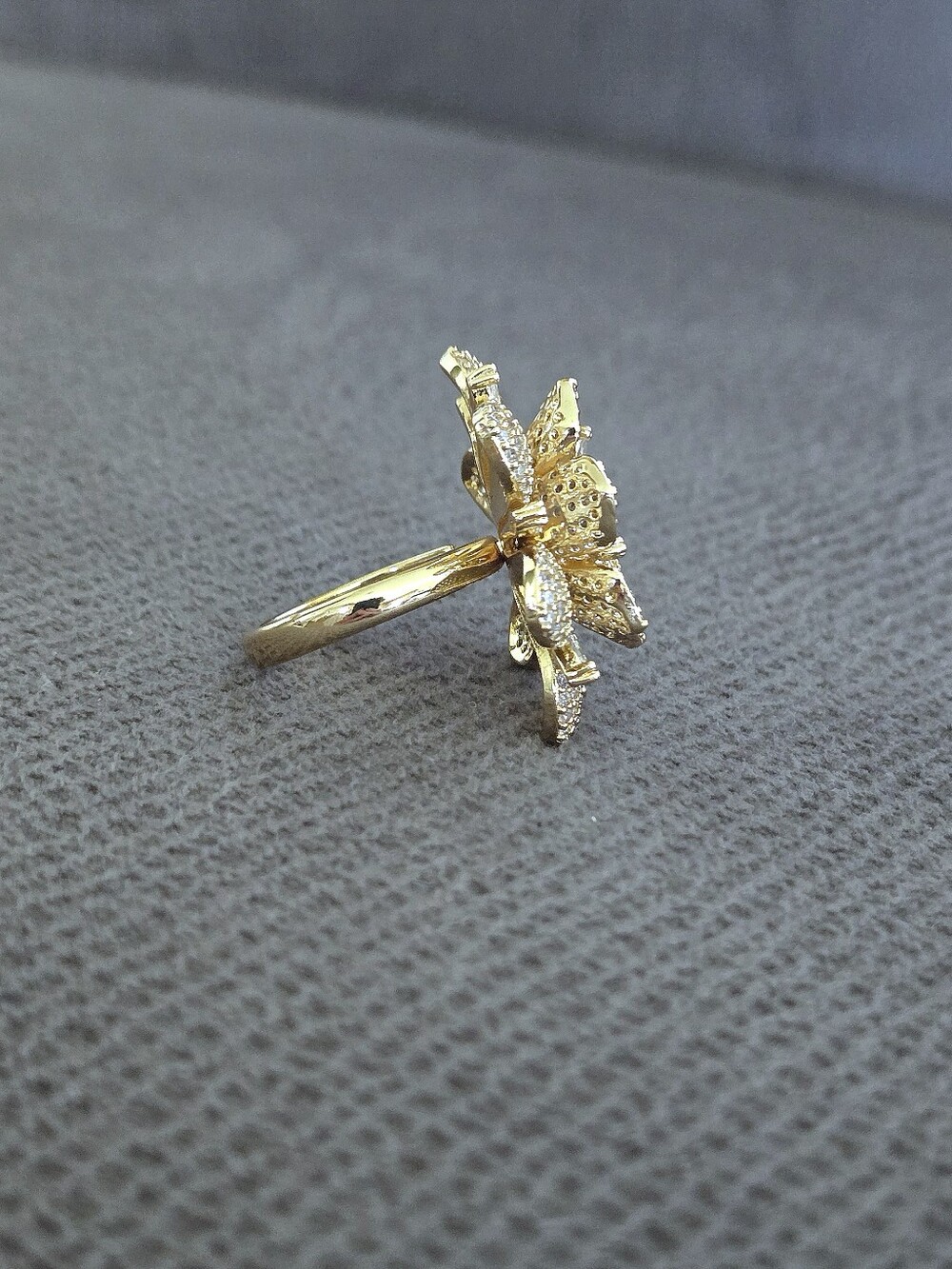 Eye👁 Candy🍭 Pave Crystal💎 Double✌️ Layered Flower🌸 "Bloom" Ring💍 - NWT - Picture 4 of 16